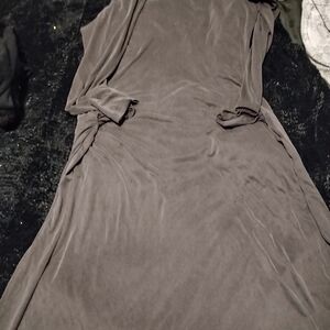 Hooded Long Sleeve Gray Dress